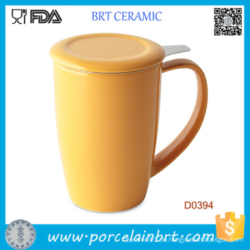 Kreative Farbe Optioal Ceramic Teetasse mit strainless Stahl Infuser